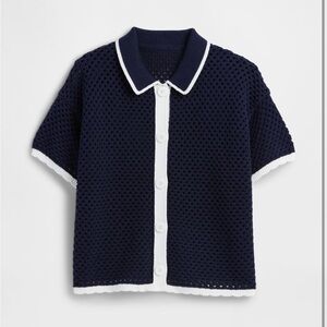 GAP Womens Button Front Collared Top Navy
Uniform XS/ 501-bb3